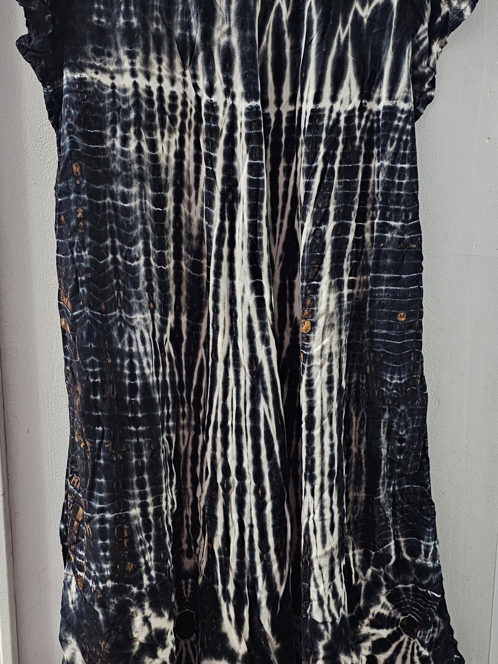 Tucan Tango Black & White Tie-Dye Maxi Dress
